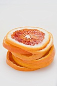 Slices of blood orange, stacked