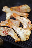 Prawns in grill frying pan