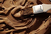 Brushing melted chocolate