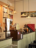 View of a café counter