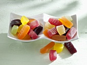 Wine gums in small dishes