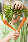 Child holding carrots