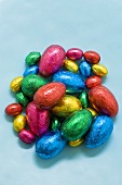 Chocolate Easter eggs in coloured foil