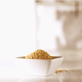 Sesame seeds in small dish