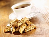 Cantuccini with a cup of tea