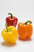 Peppers in three different colours