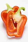 Slices of red pepper with stalk