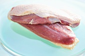 Two raw duck breasts