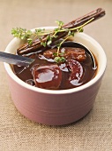 Spiced plum sauce with cinnamon and thyme