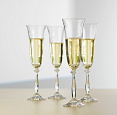 Four glasses of sparkling wine
