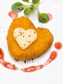 Deep-fried Camembert heart