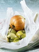Tomatoes in plastic bag