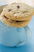 Cranberry cookies on festive cup