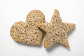 Star biscuit and heart-shaped biscuit