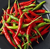 Red and green chillies