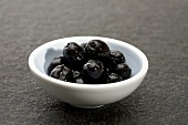 Small dish of black olives