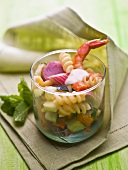 Pasta salad with prawns