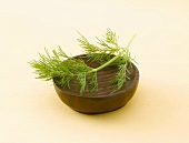 Dill in wooden bowl