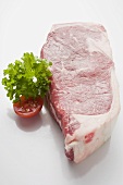 Raw beef steak