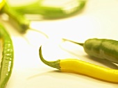 Yellow and green chillies