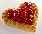 Heart-shaped strawberry tart