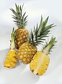 Pineapple, whole and two wedges