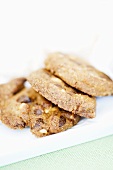 Chocolate Chip Cookies on a Striped Cloth