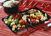 Chicken with peppers and rice