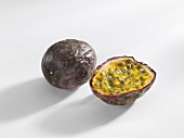 Passion fruit, whole and half