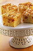Apricot and coconut slices on a cake stand