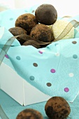 Truffle pralines in a gift box