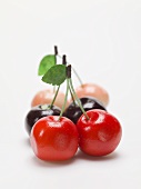 Three different pairs of marzipan cherries