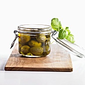Pickled green olives