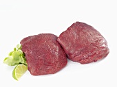 Raw ostrich fillets