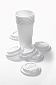 Several plastic coffee cups, stacked