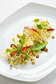 Sprout, mangetout and apple salad