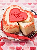 Heart-shaped cheesecake for Valentine's Day