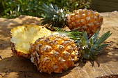 Two fresh pineapples (variety 'Ananas Victoria')