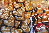 Assorted Lebkuchen (gingerbread) on a Christmas market stall