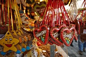 Assorted Lebkuchen (gingerbread) on a stall at a Christmas market