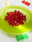 Red jelly sweets and Gummi bears