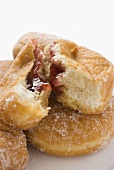Sugared doughnuts filled with jam