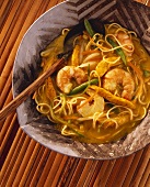 Malay stew with chicken, prawns and noodles