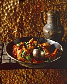 Faraona alla grossetana (guinea fowl in a spicy tomato sauce)