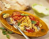 Oven baked fusilli with tomatoes