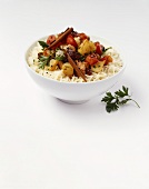 Indian chicken dish on rice