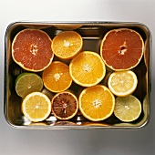 Halved citrus fruit