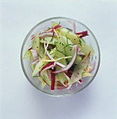 Cucumber salad with red onions