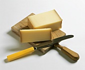 Bergkäse (Alpine cheese) on wooden board