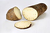 Yam, partly sliced